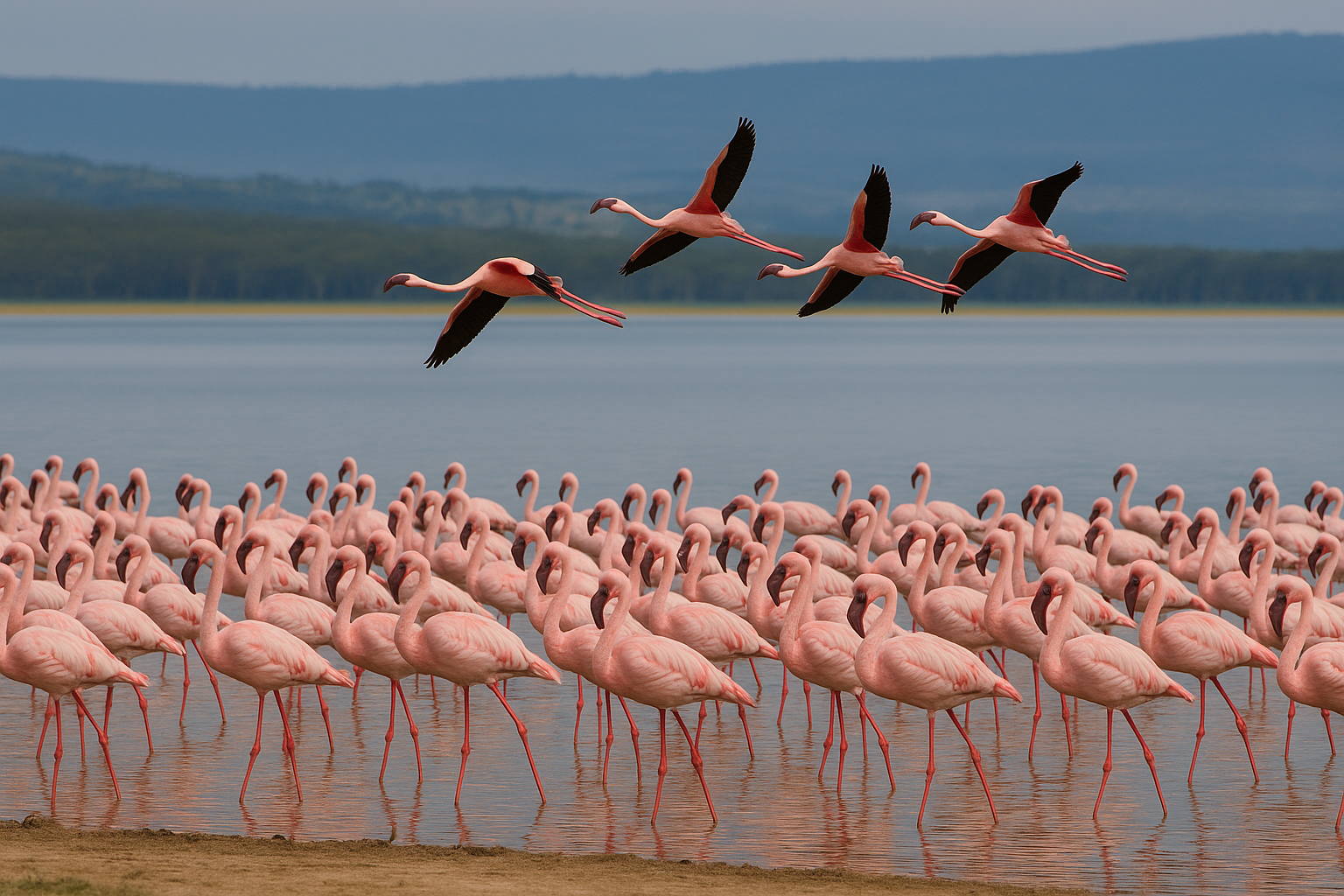 Flamingos im Lake Nakuru